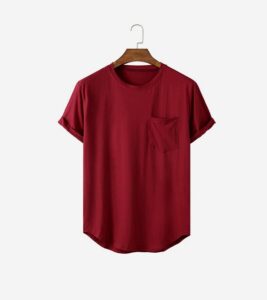 Playera Casual Cuello Redondo con Bolsillo · Dobladillo Curvo